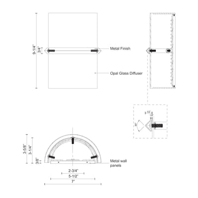 Pondi 9-in Steel Wall Sconce