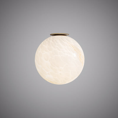 Pearl 9-inch Aged Brass Dimmable Flush Mount Ceiling Light