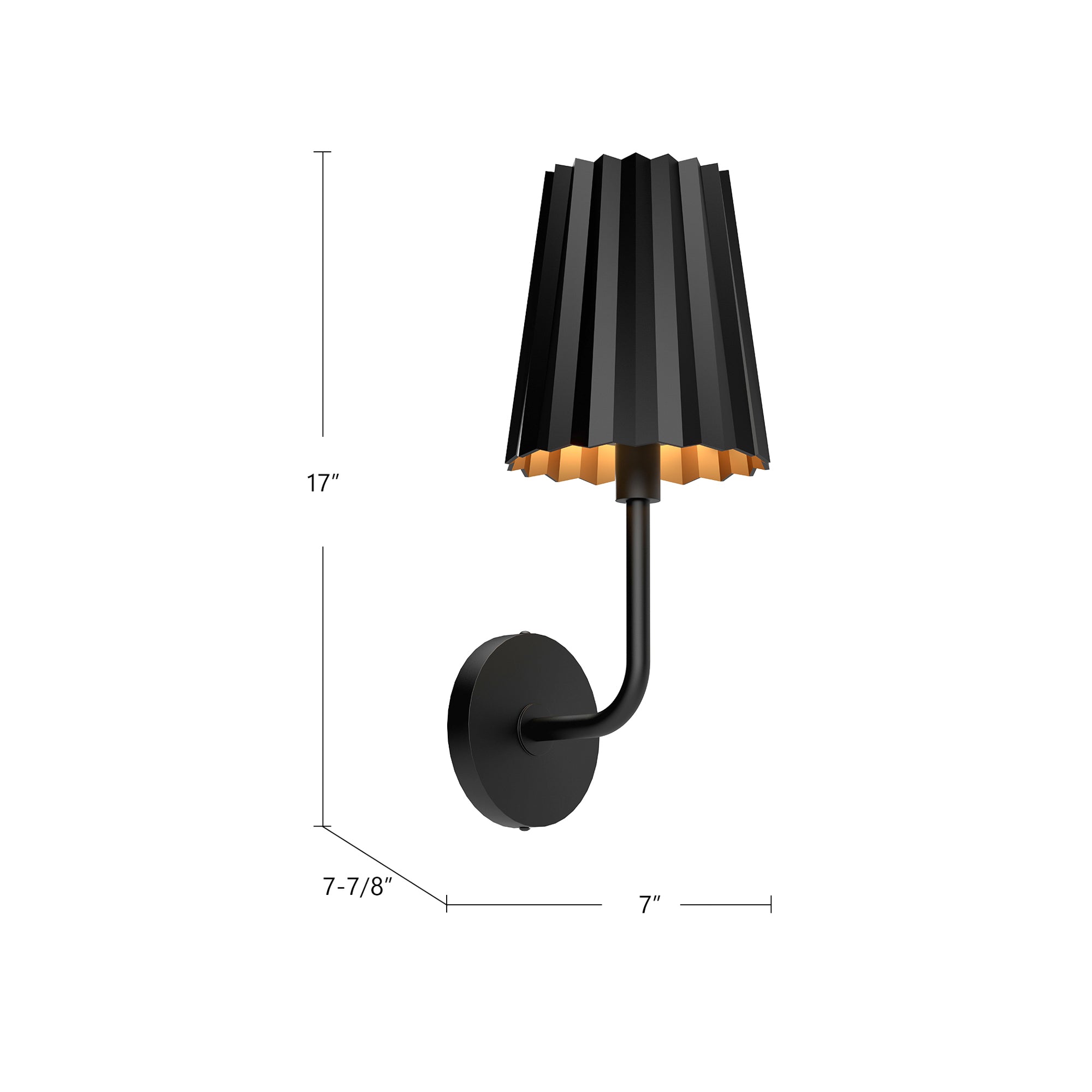 Plisse 7-in Steel Vanity Lamp