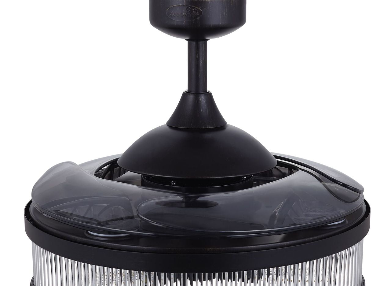 Corbelle 48 Inch 3 Light Antique Black Fan with Retractable Blades