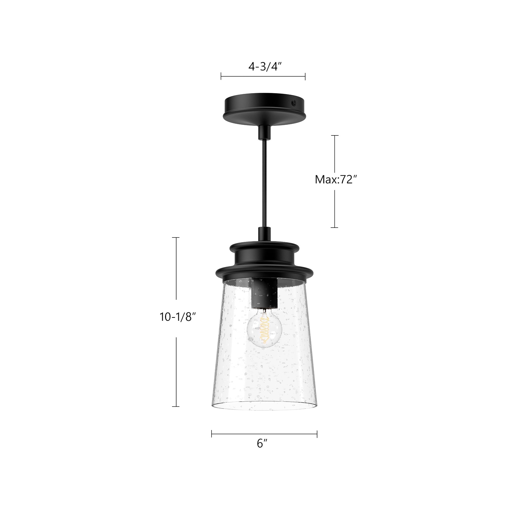 Quincy 6-in Steel Outdoor Pendant