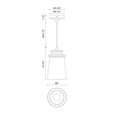 Quincy 6-in Steel Outdoor Pendant