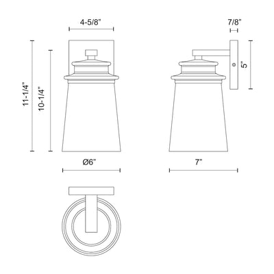 Quincy 6-in Steel Outdoor Wall Sconce