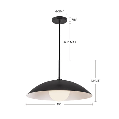 Regent 19-in Steel Pendant