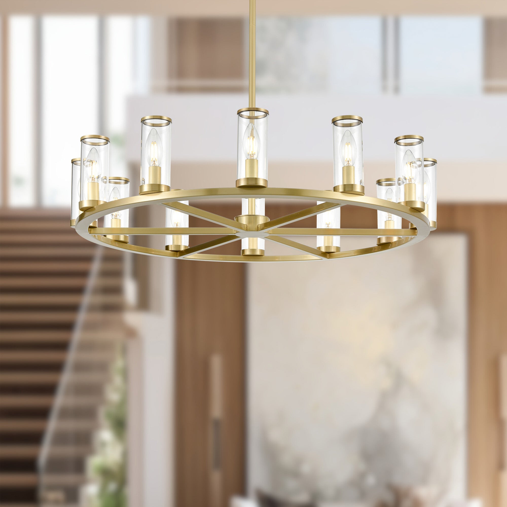 Revolve 33-in Steel Chandelier