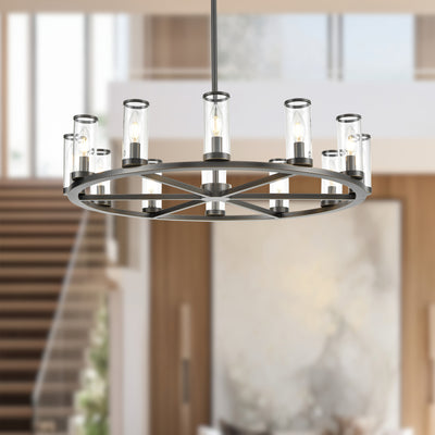 Revolve 33-in Steel Chandelier