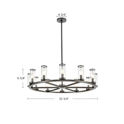 Revolve 33-in Steel Chandelier