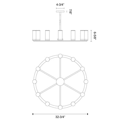 Revolve 33-in Steel Chandelier