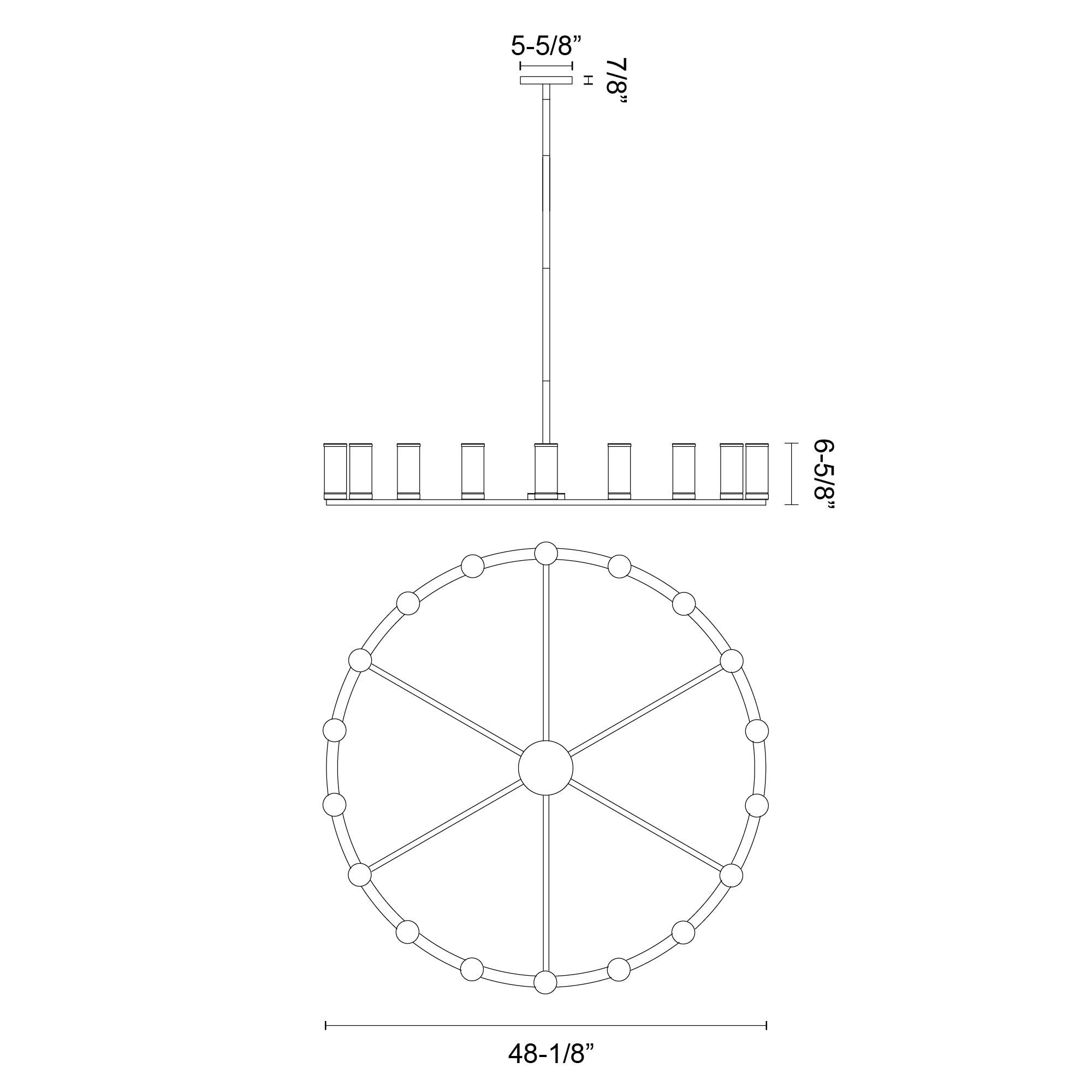 Revolve 48-in Steel Chandelier