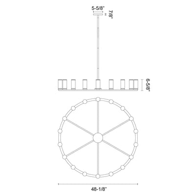Revolve 48-in Steel Chandelier
