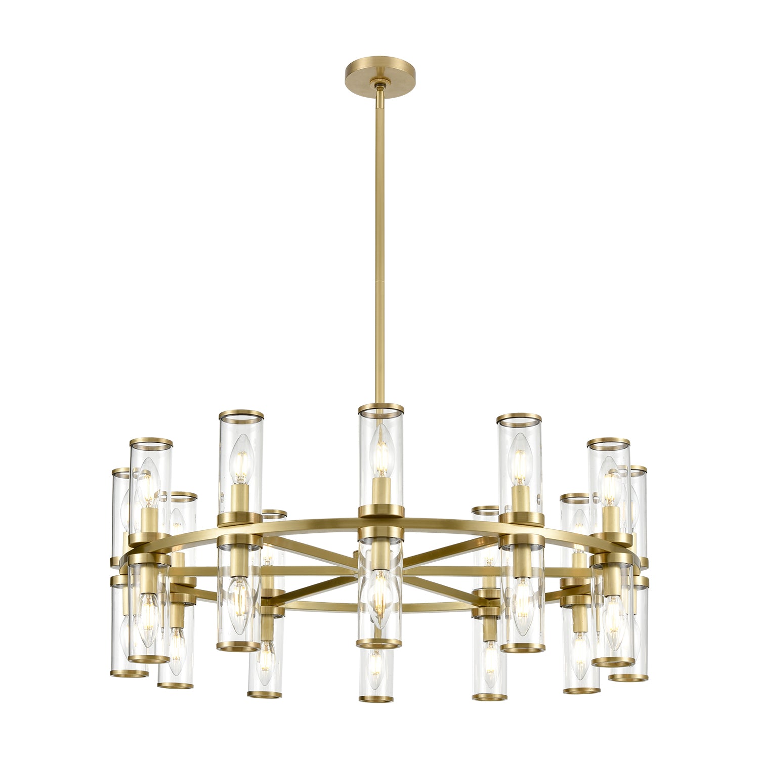 Revolve 33-in 24 Lights Steel Chandelier