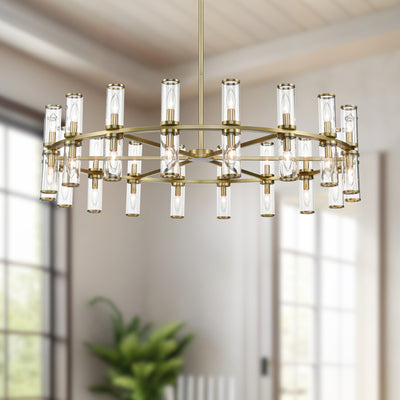 Revolve 48-in 36 Lights Steel Chandelier