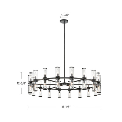 Revolve 48-in 36 Lights Steel Chandelier