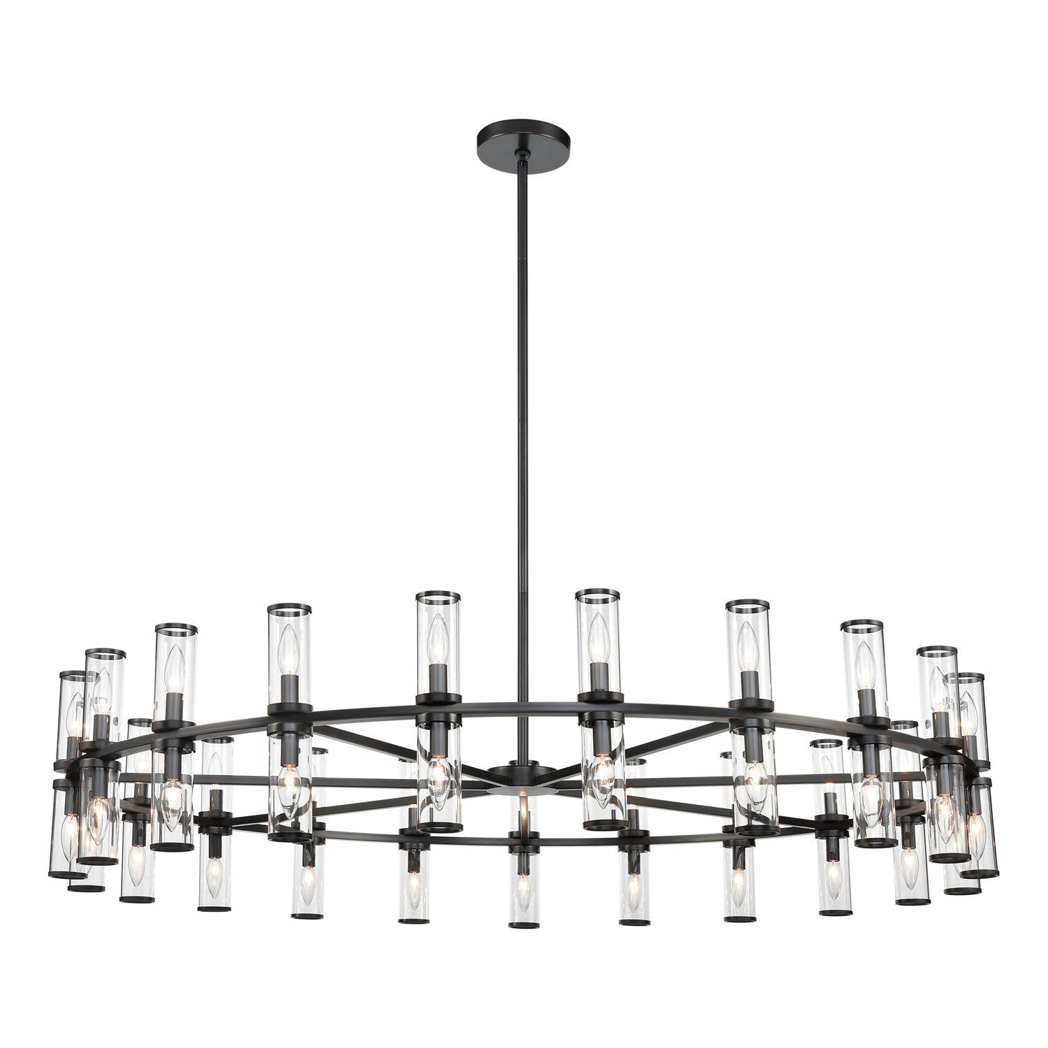 Revolve 61-in 42 Lights Steel Chandelier