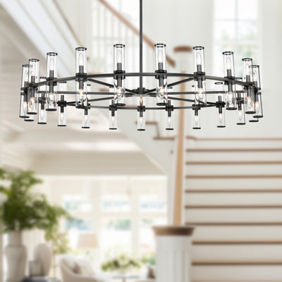 Revolve 61-in 42 Lights Steel Chandelier
