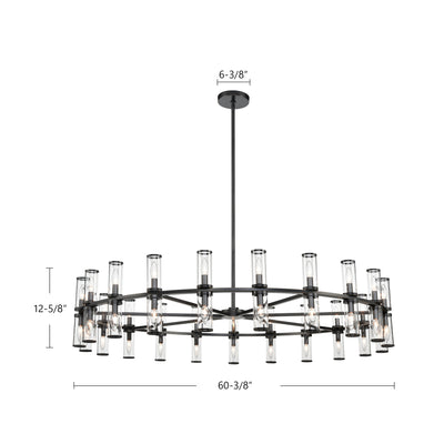 Revolve 61-in 42 Lights Steel Chandelier