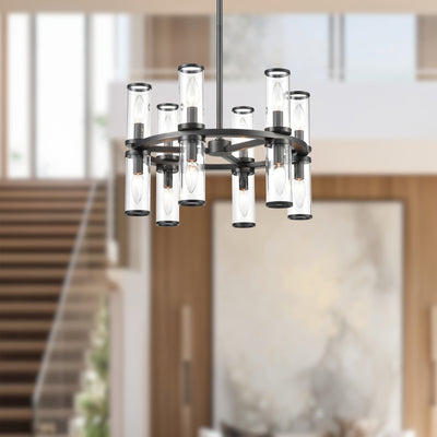Revolve 19-in 12 Lights Steel Chandelier