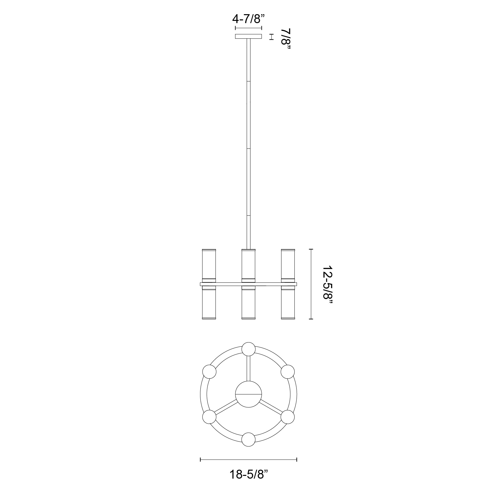 Revolve 19-in 12 Lights Steel Chandelier