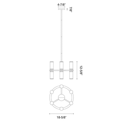 Revolve 19-in 12 Lights Steel Chandelier