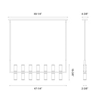 Revolve Clear 14 Lights Linear Pendant