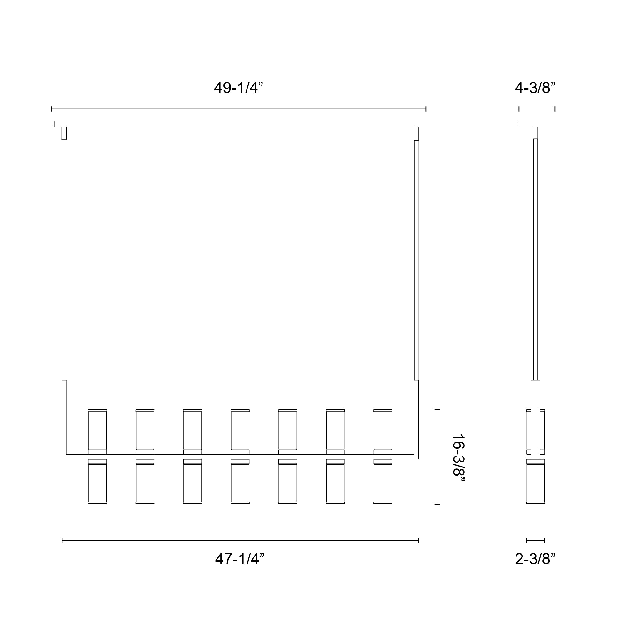 Revolve Clear 14 Lights Linear Pendant