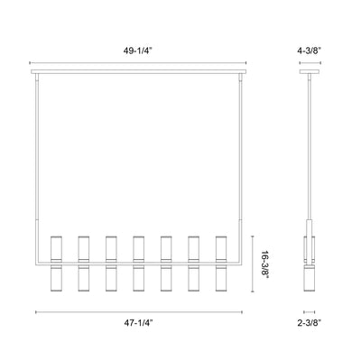 Revolve Clear 14 Lights Linear Pendant