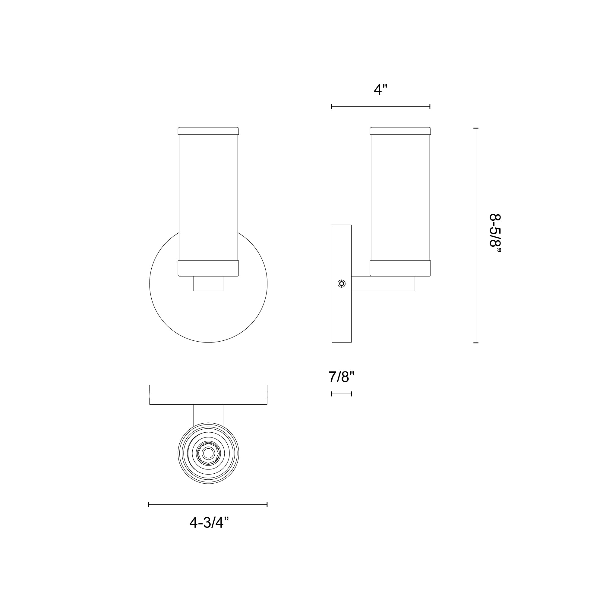 Revolve 8-in Steel Vanity Light