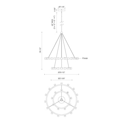 Rezz 36-in Aluminum Chandelier