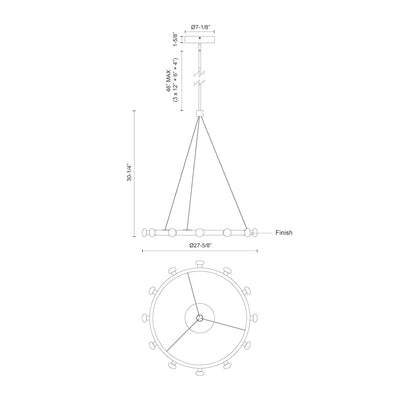 Rezz 28-in Aluminum Pendant