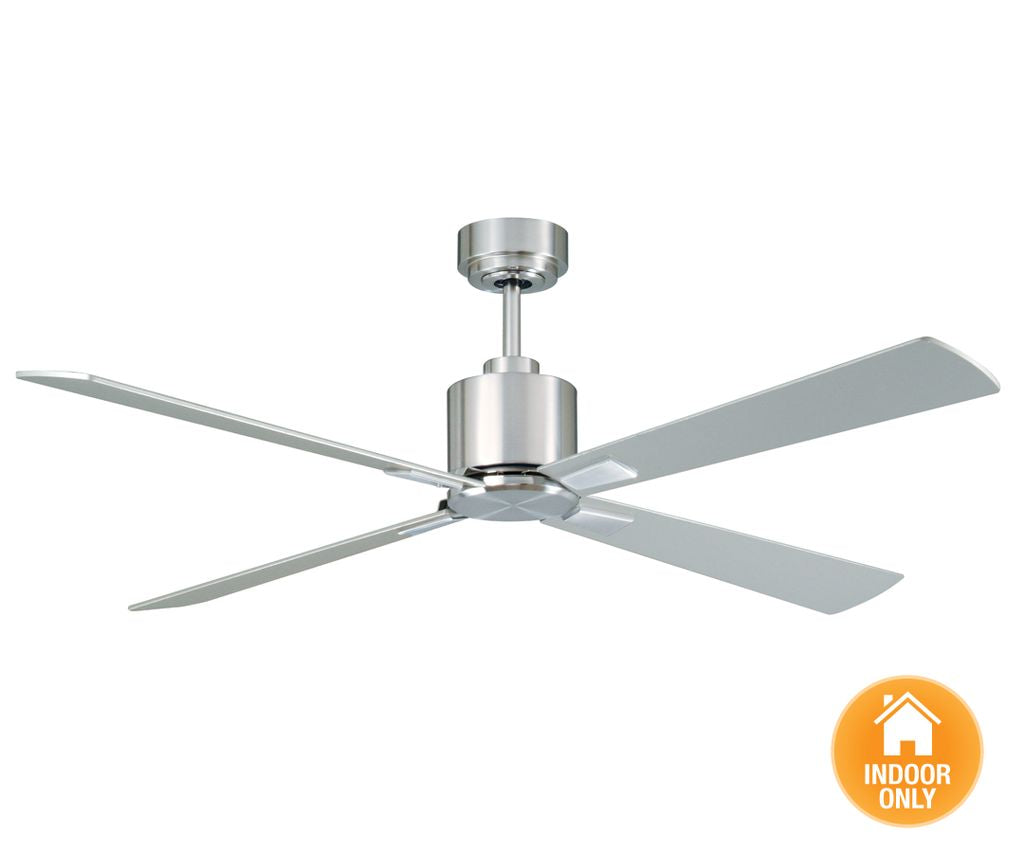 52 Inch DC Chrome Fan with Matte Silver Blades and Remote