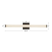 Rico 30-in Aluminum Steel Acrylic Wall Sconce