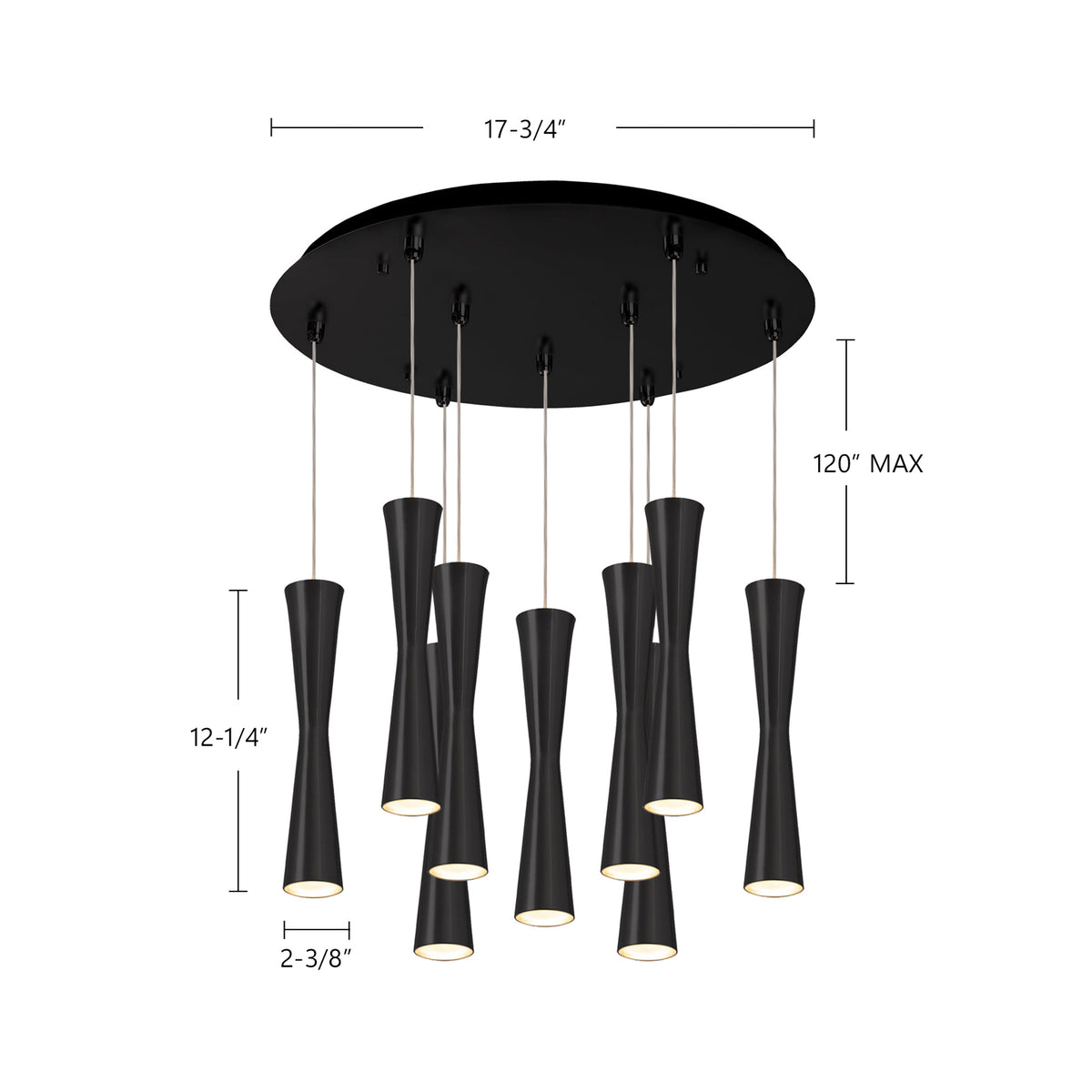 Robson 18-in Steel Multi Pendant