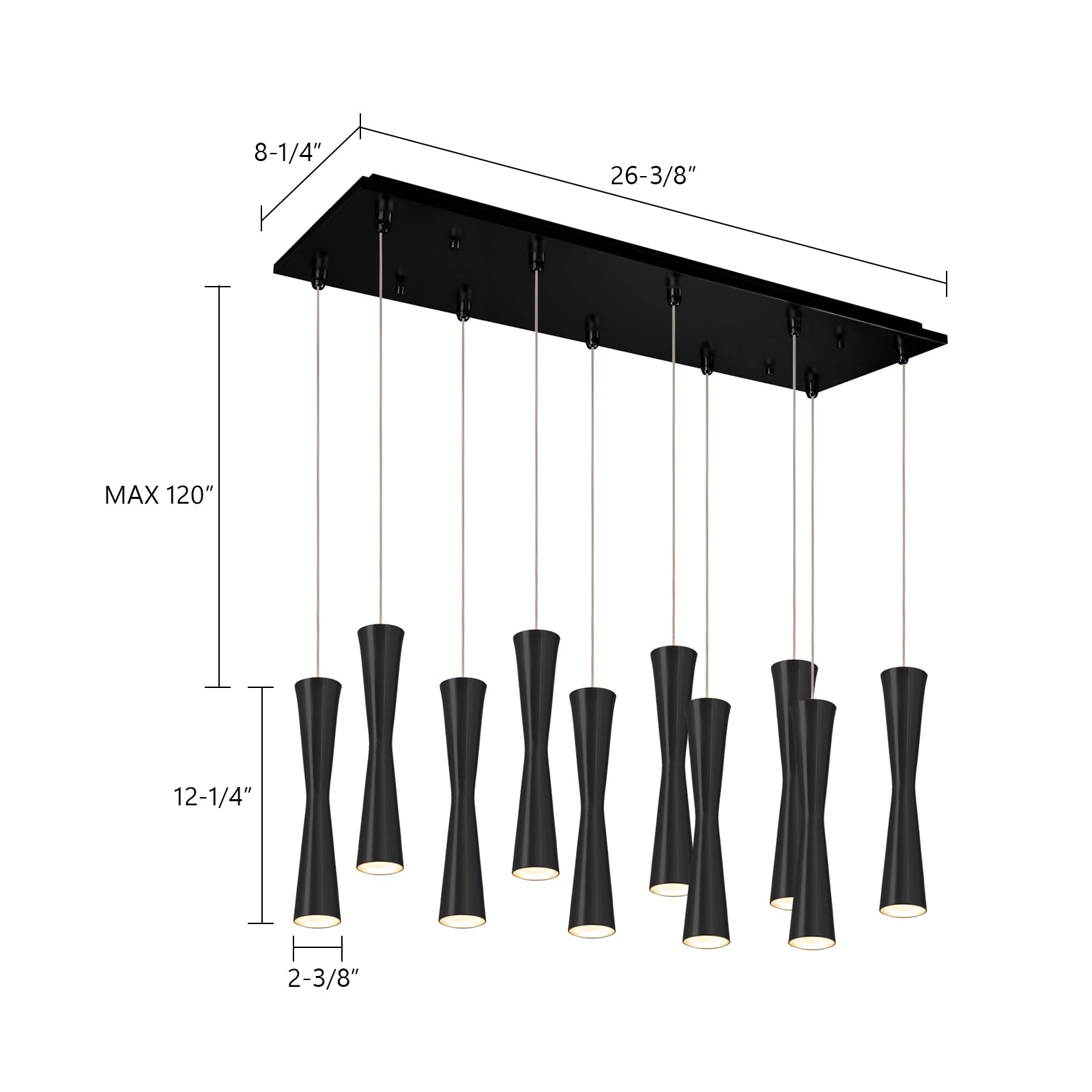 Robson 27-in Steel Multi Pendant