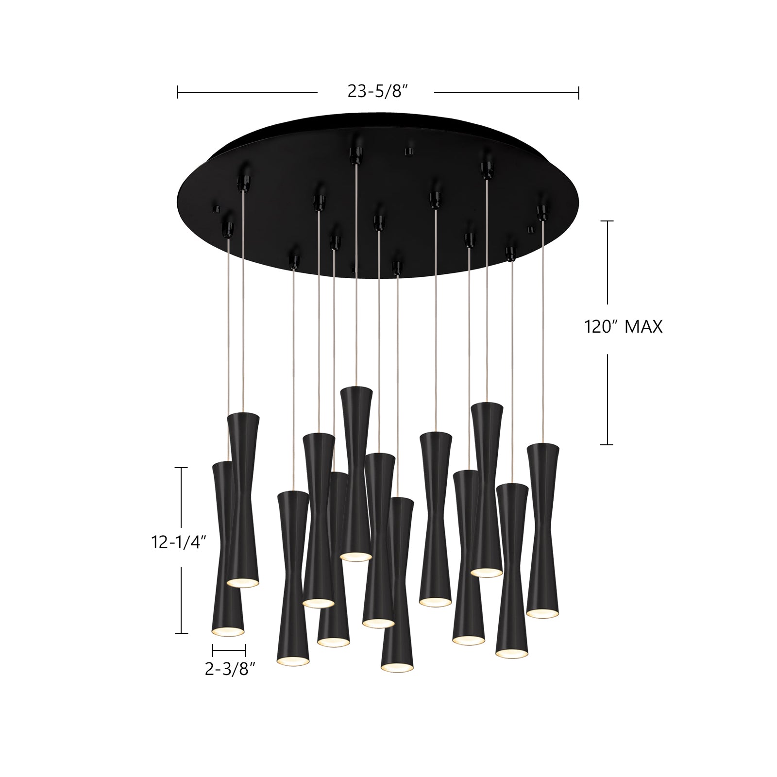 Robson 13 Head Steel Multi Pendant
