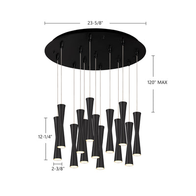 Robson 13 Head Steel Multi Pendant