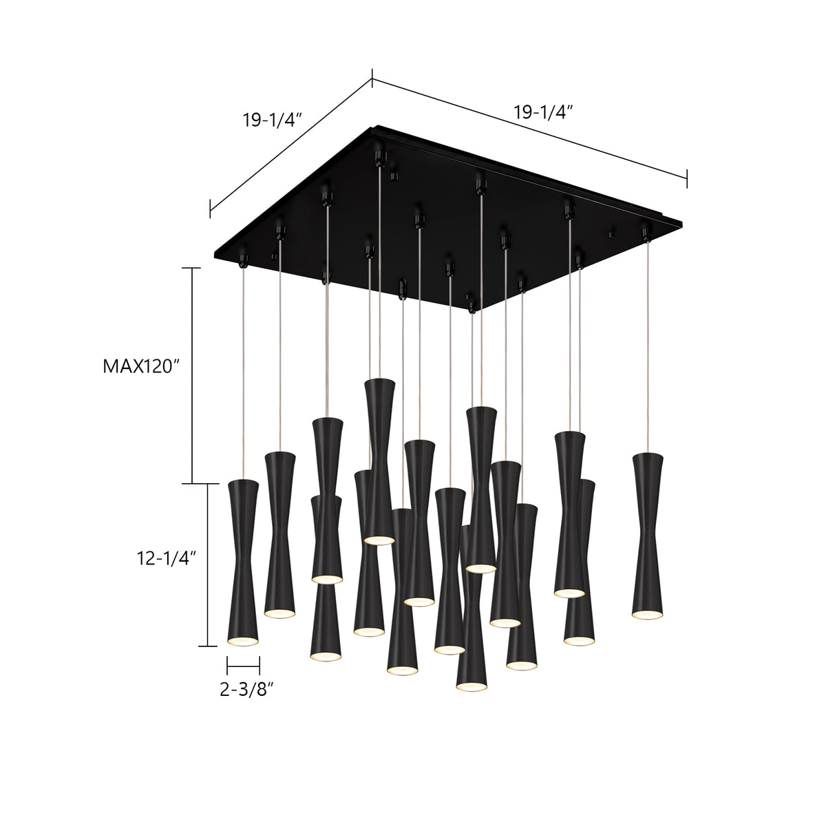 Robson 16 Head Steel Multi Pendant