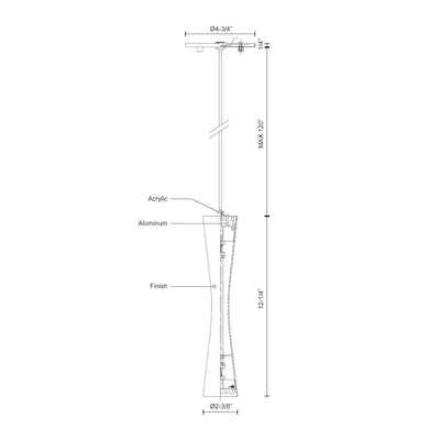 Robson 12-in Steel Pendant