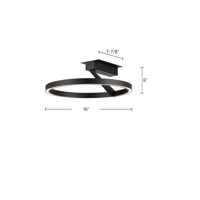 Roda 16-in Aluminum Semi-Flush Mount