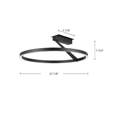 Roda 24-in Aluminum Semi-Flush Mount