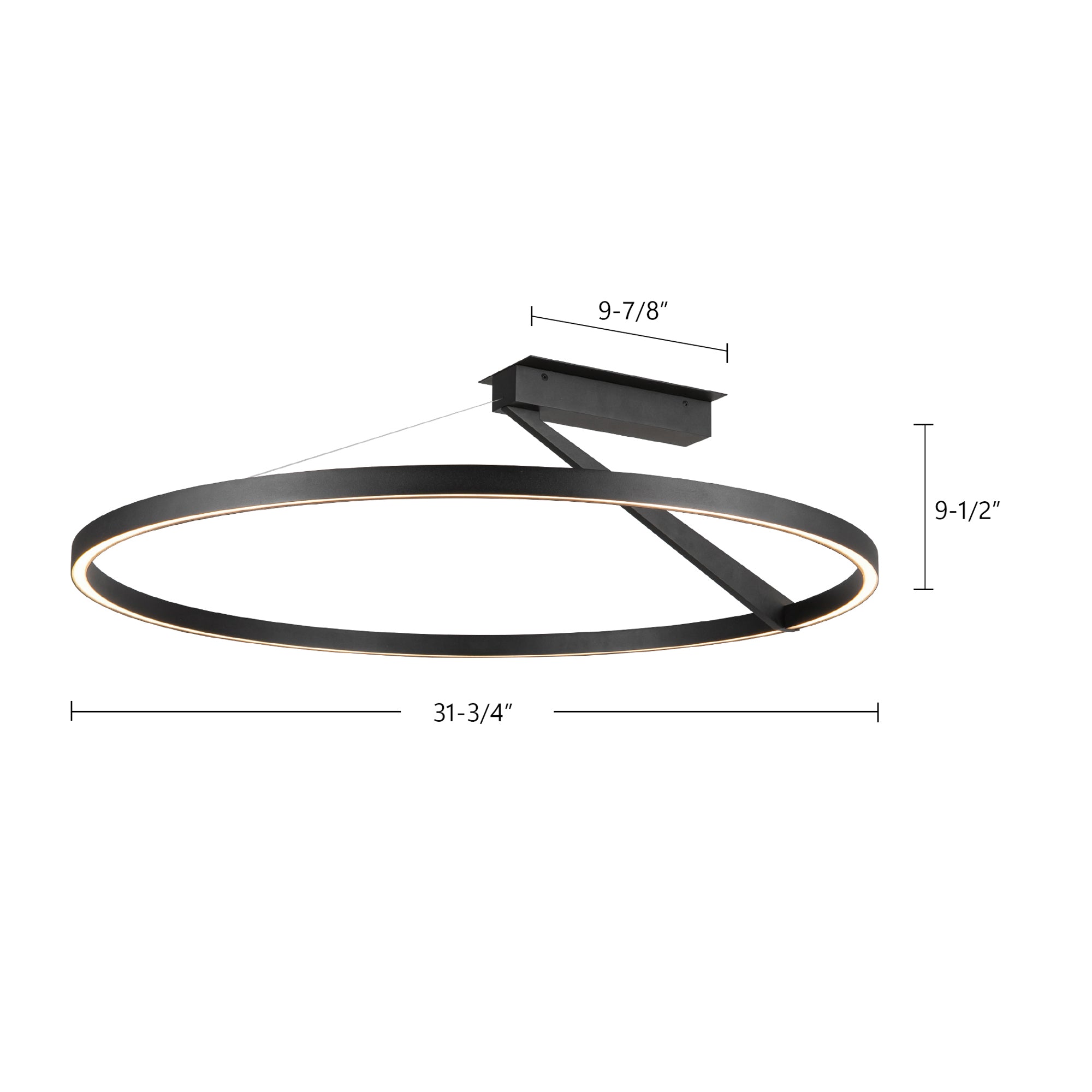 Roda 31-in Aluminum Semi-Flush Mount