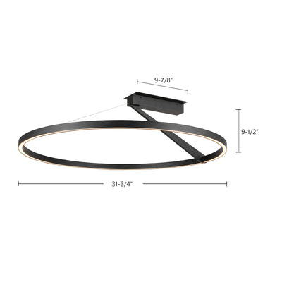 Roda 31-in Aluminum Semi-Flush Mount