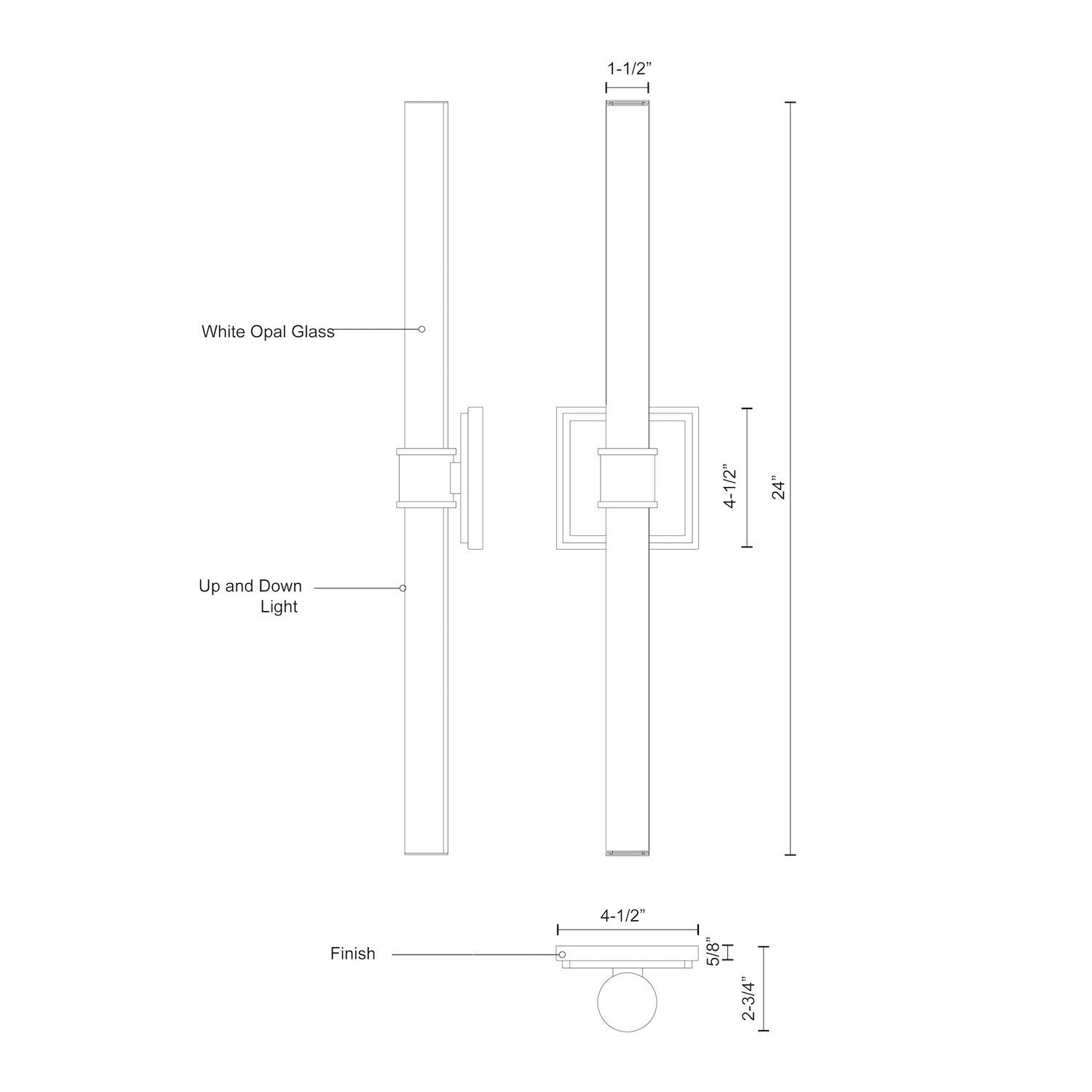 Rona 24-in Aluminum Vanity Light