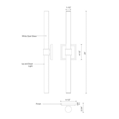 Rona 24-in Aluminum Vanity Light