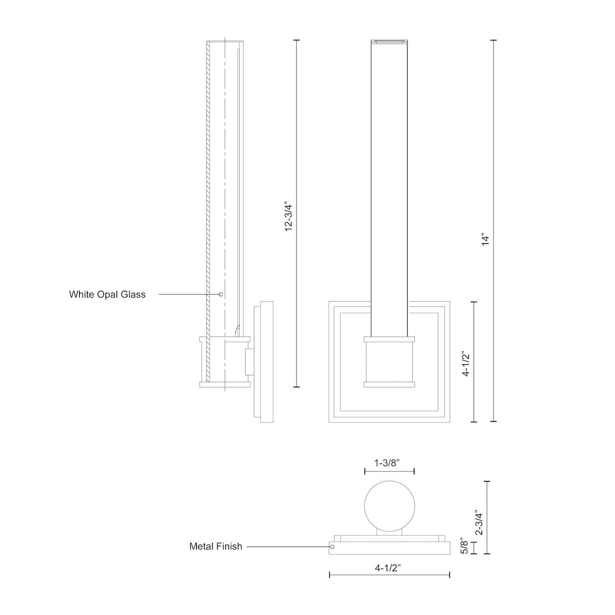 Rona 14-in Aluminum Wall Sconce