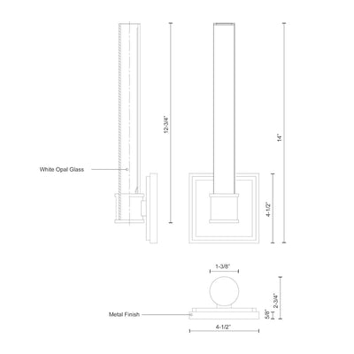 Rona 14-in Aluminum Wall Sconce