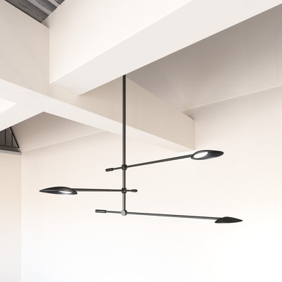 Rotaire 32-in Aluminum Chandelier