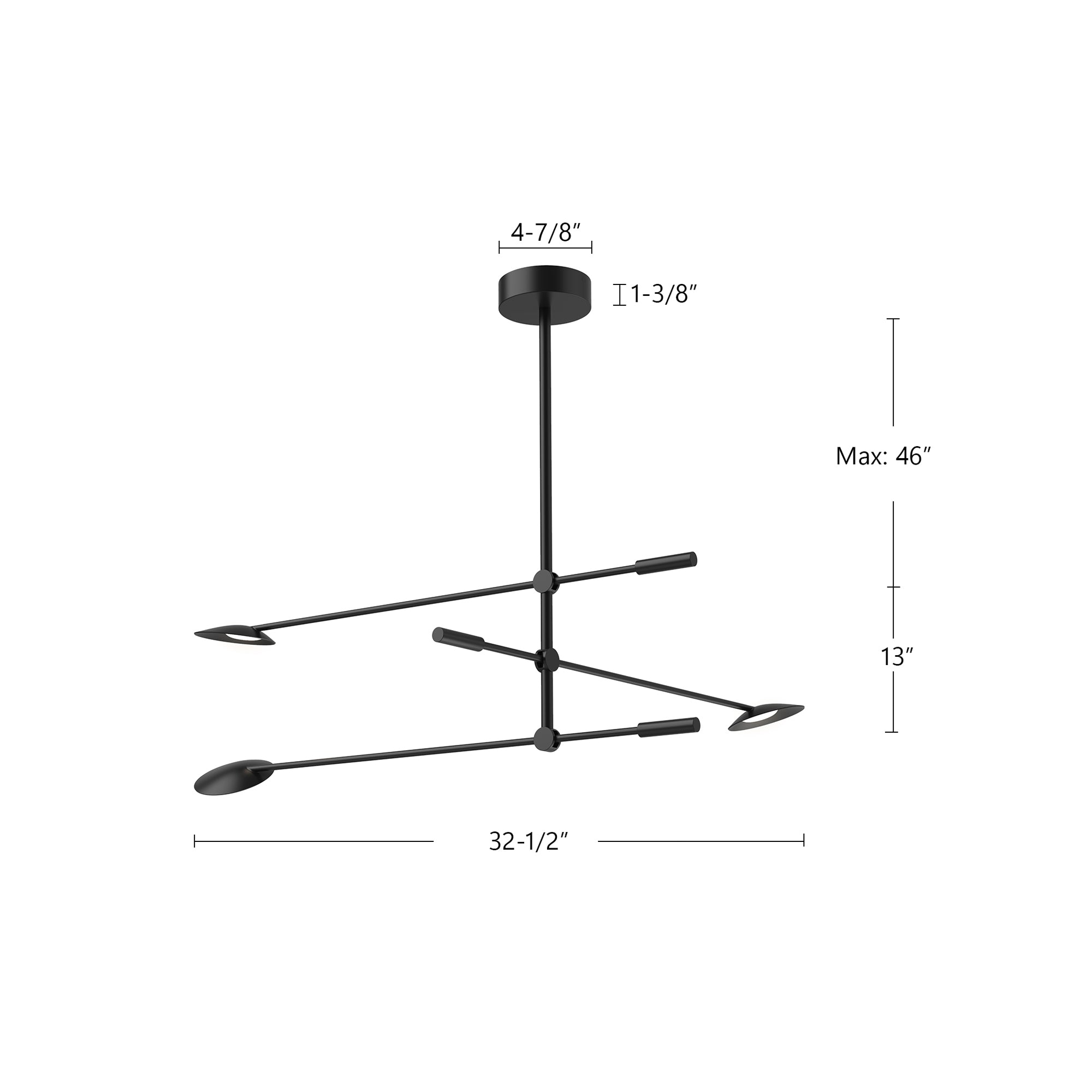 Rotaire 32-in Aluminum Chandelier