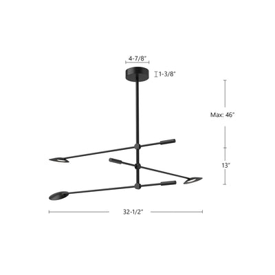 Rotaire 32-in Aluminum Chandelier