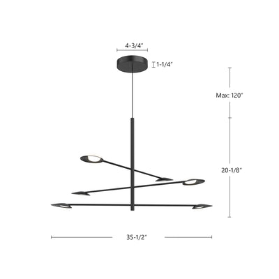 Rotaire 36-in Aluminum Chandelier