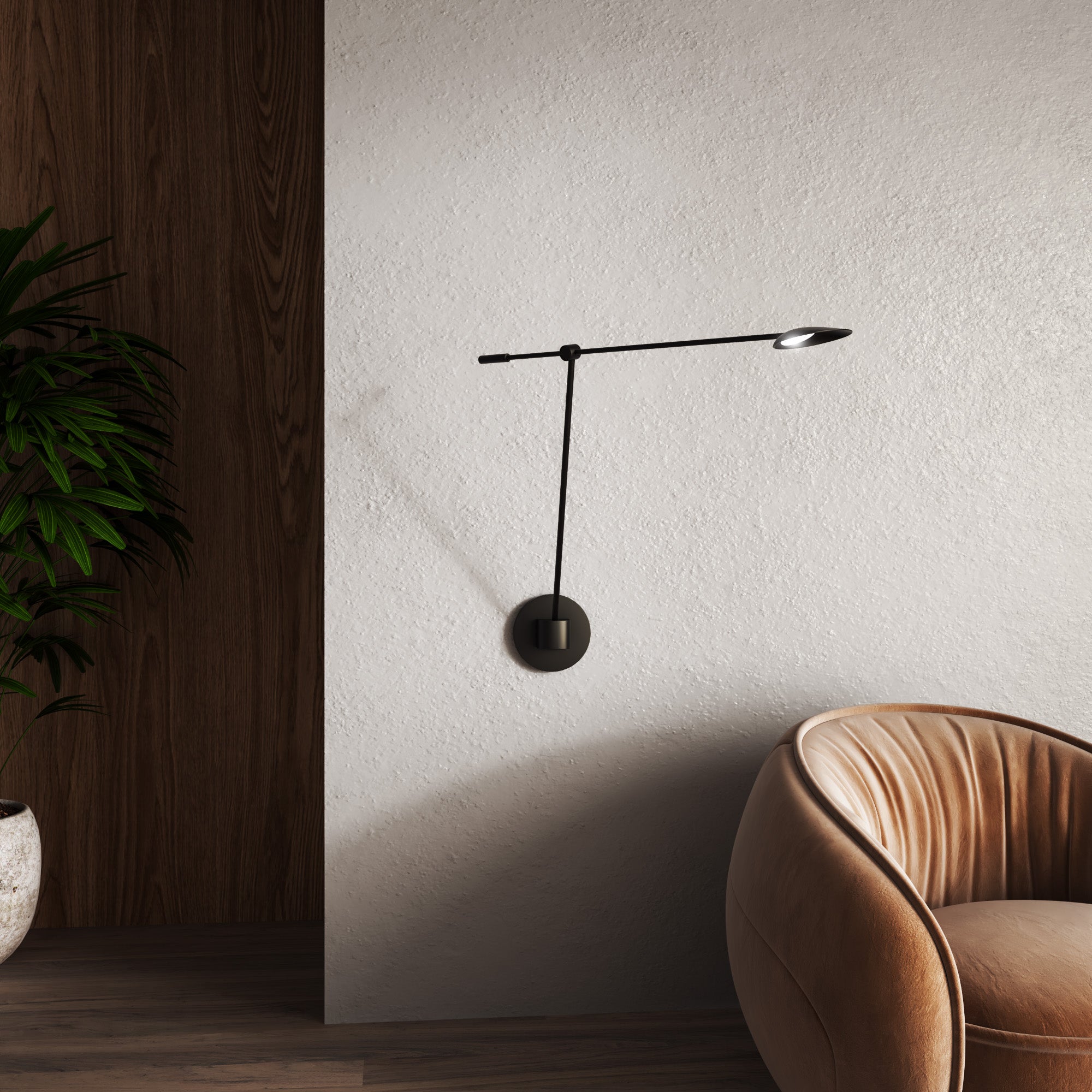 Rotaire 38-in Aluminum Steel Wall Sconce